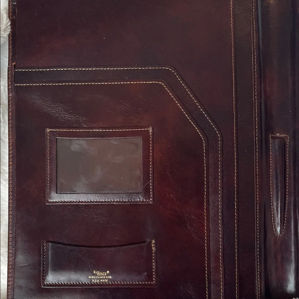 Bosca Dark Brown Leather pad folio